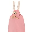 thumbnail image 1 of KIDSCOOL SPACE Girls Denim Overalls Dress,Cute Bear Simple Design Summer Colored Jumpsuit Dress,Pink,9-10 Years, 1 of 8
