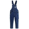 thumbnail image 1 of KIDSCOOL SPACE Girls Denim Overalls,Little Big Kids High Stretchy Jean Dungarees Pants,Mid Blue,5-6 Years, 1 of 8