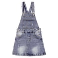 thumbnail image 1 of KIDSCOOL SPACE Girls Denim Skirt,6-14T Little Ripped Raw Edge Jean Summer Overall Dress,Light Blue,7-8 Years, 1 of 7