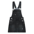 thumbnail image 1 of KIDSCOOL SPACE Girls Denim Skirts,Big Girls Ripped Soft Stretchy Jeans Overall Dress,Black,8-9 Years, 1 of 7