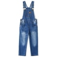 thumbnail image 1 of KIDSCOOL SPACE Girls Denim overalls, Bibs Washed Stretchy Jeans Jumpsuit,Light Blue,7-8 Years, 1 of 7