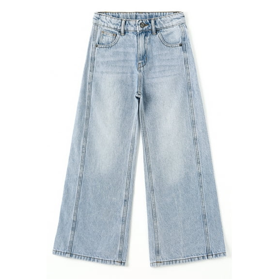 KIDSCOOL SPACE Girls Flare Jeans,Little Big Girl Bell Bottom Summer Denim Pants,13-14 Years