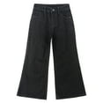 thumbnail image 1 of KIDSCOOL SPACE Girls Flare Jeans,Little Big Girl Distressed Holes Wide Leg Summer Denim Pants,Black,12-13 Years, 1 of 6