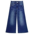 thumbnail image 1 of KIDSCOOL SPACE Girls Flare Jeans,Little Big Girl High Stretch Wide Leg Denim Pants,Blue,5-6 Years, 1 of 6