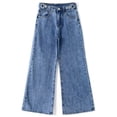 thumbnail image 1 of KIDSCOOL Little Big Girls Denim Pants Loose Casual Baggy Wide Leg Jeans,Light Blue,7-8 Years, 1 of 7