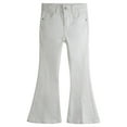 thumbnail image 1 of KIDSCOOL SPACE Girls Jeans, Big Little Kids Girl Elastic Waistband Inside High Stretch Denim Flared Pants,White, 9-10 Years, 1 of 7