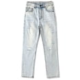 thumbnail image 1 of KIDSCOOL SPACE Girls Jeans,Elastic Band Inside Ripped Fashion Soft Denim Pants,5-7 Years, 1 of 6