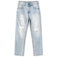 thumbnail image 1 of KIDSCOOL SPACE Girls Jeans,Elastic Band Inside Ripped Fashion Soft Denim Pants, 1 of 6