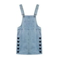 thumbnail image 1 of KIDSCOOL SPACE Girls Overall Dress,Heart Printed Casual Jeans Jumpsuit,Blue,8-9 Years, 1 of 7