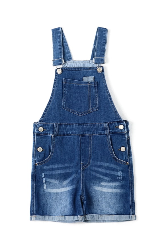Girls Shorts,Big Girls Big Bibs Washed Soft Summer Denim Shortalls,Light Blue,8-9 Years