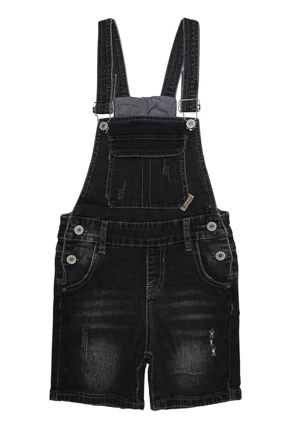 Girls Shorts,Little Girls Stretchy Denim Ripped Summer Shortalls,Black,4-5 Years
