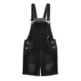 thumbnail image 1 of KIDSCOOL SPACE Girls Shorts,Little Girls Stretchy Denim Ripped Summer Shortalls,Black,7-8 Years, 1 of 6