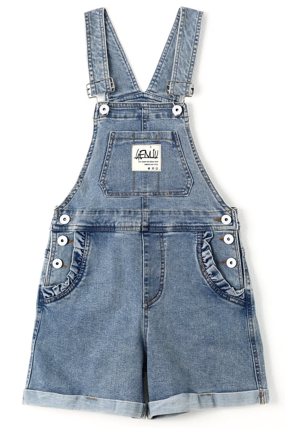 Girls Shorts,Little Girls Stretchy Denim Summer Shortalls,12-13 Years
