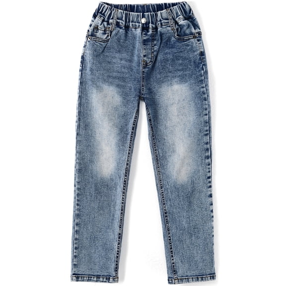 KIDSCOOL SPACE Girls Slim Denim Pants,18M-14T Wide Age Ranges Stretchy Jeans,Light Blue,7-8 Years