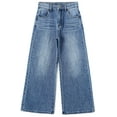 thumbnail image 1 of KIDSCOOL SPACE Girls Slim Jeans,Wide-leg Simple Design Denim Pants,Light Blue,8-9 Years, 1 of 7
