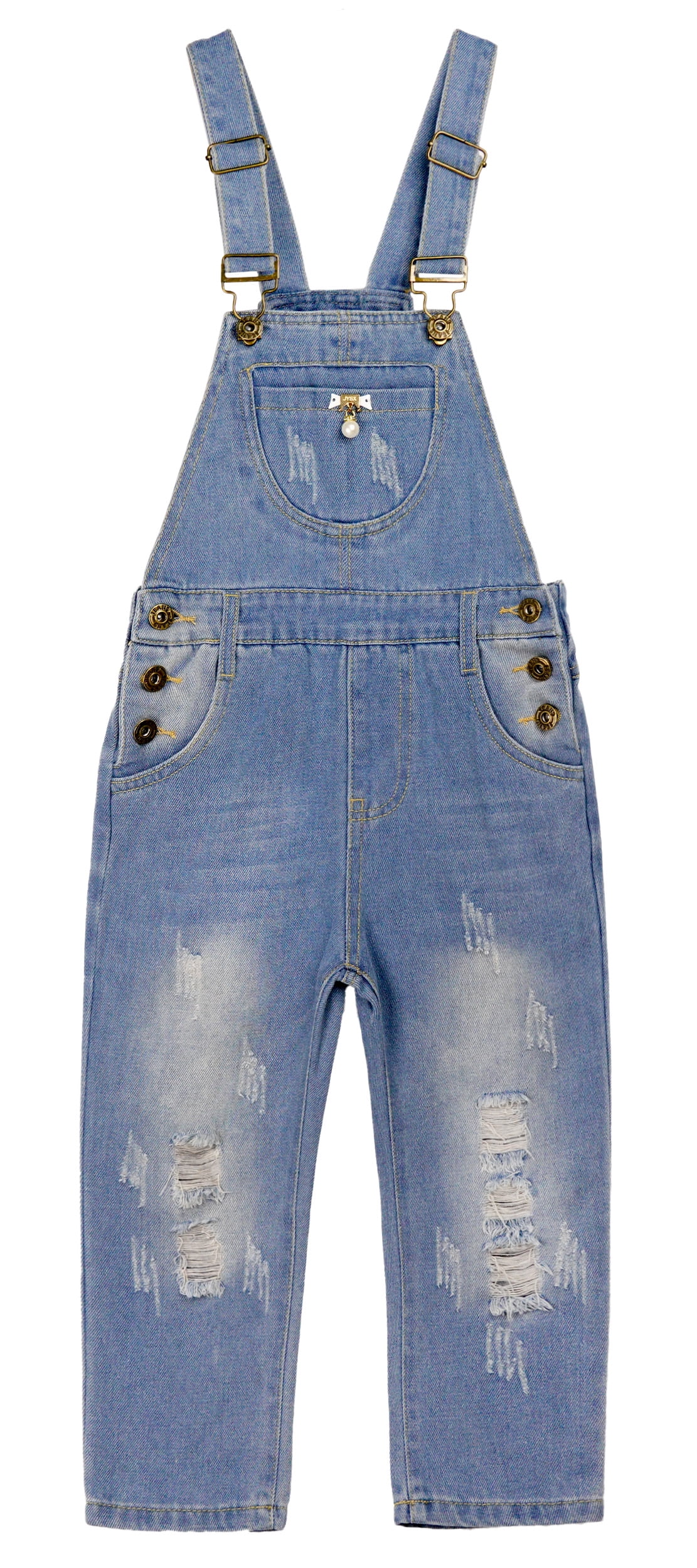 KIDSCOOL SPACE Girls Washed Distressed Denim Ripped Cotton Jean ...