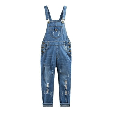 KIDSCOOL SPACE Distressed Overalls for Children, Little Youth Denim ...