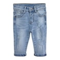 thumbnail image 1 of KIDSCOOL SPACE Infant Jeans,Baby Toddler Elastic Band Inside with D-ring Distressed Soft Stretch Denim Pants,Light Blue,2-3 Years, 1 of 5