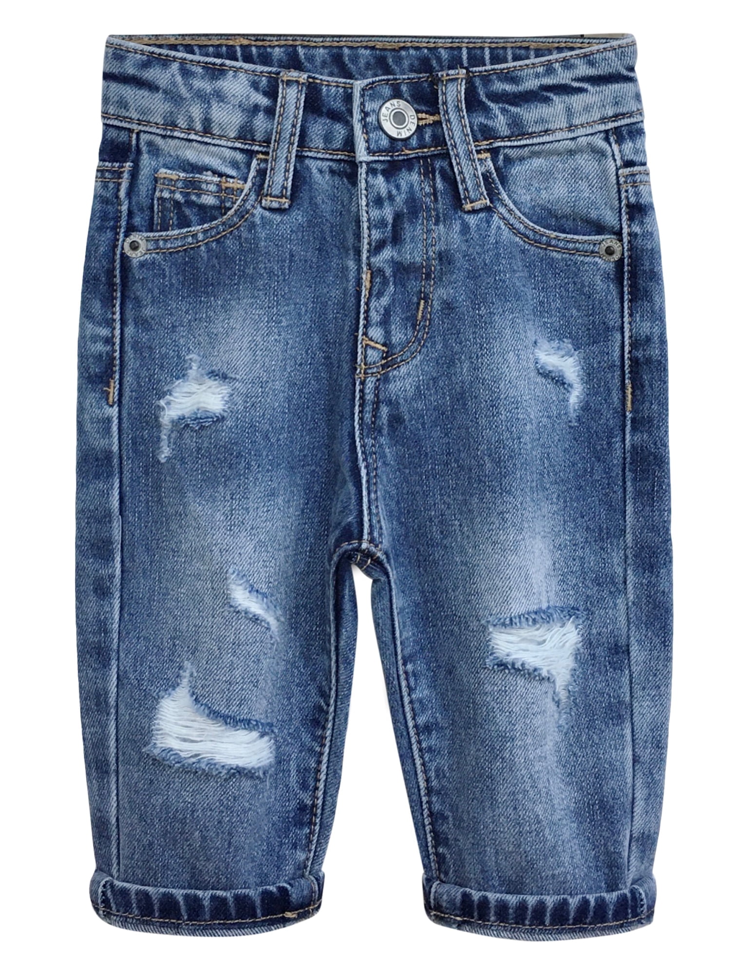 KIDSCOOL SPACE Infant Jeans,Baby Toddler Elastic Band Inside with D ...