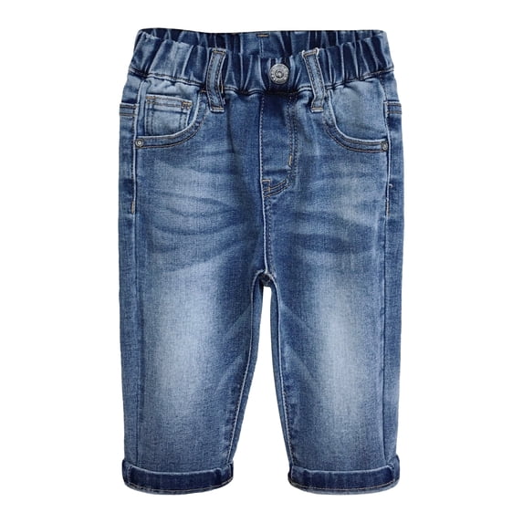 KIDSCOOL SPACE Infant Jeans,Baby Toddler Elastic Waist with D-ring Stretch Denim Pants,Light Blue,2-3 Years