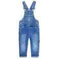 thumbnail image 1 of KIDSCOOL Big Denim Overalls Unisex Carpenter Jeans Washed Jumpsuits,Blue,7-8 Years, 1 of 8