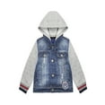 thumbnail image 1 of KIDSCOOL SPACE Little Boy Grey Hooded Elastic Sleeves Jean Jacket Coat,4-5 Years, 1 of 8