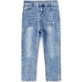 thumbnail image 1 of KIDSCOOL Toddler Denim Jeans Unisex Kids Slim Straight Pants Casual Trousers,Light Blue,4-5 Years, 1 of 6