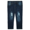 thumbnail image 1 of KIDSCOOL SPACE Little Boys Jeans,Elastic Band Inside Ripped Stretchy Soft Thin Slim Summer Denim Pants,8-9 Years, 1 of 5