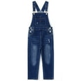 thumbnail image 1 of KIDSCOOL SPACE Little Boys Slim Fit Jeans,Ripped Bib Pocket Fashion Denim Overalls,Grey,4-5 Years, 1 of 7