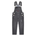 thumbnail image 1 of KIDSCOOL SPACE Little Boys Slim Fit Jeans,Ripped Bib Pocket Fashion Denim Overalls,Grey,4-5 Years, 1 of 7