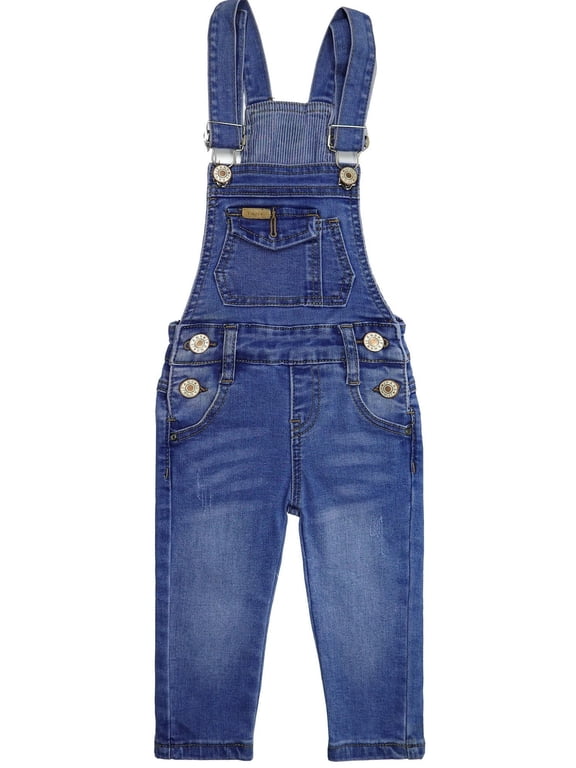 KIDSCOOL SPACE Toddler Children's Ripped Denim Overalls, Cute Slim ...