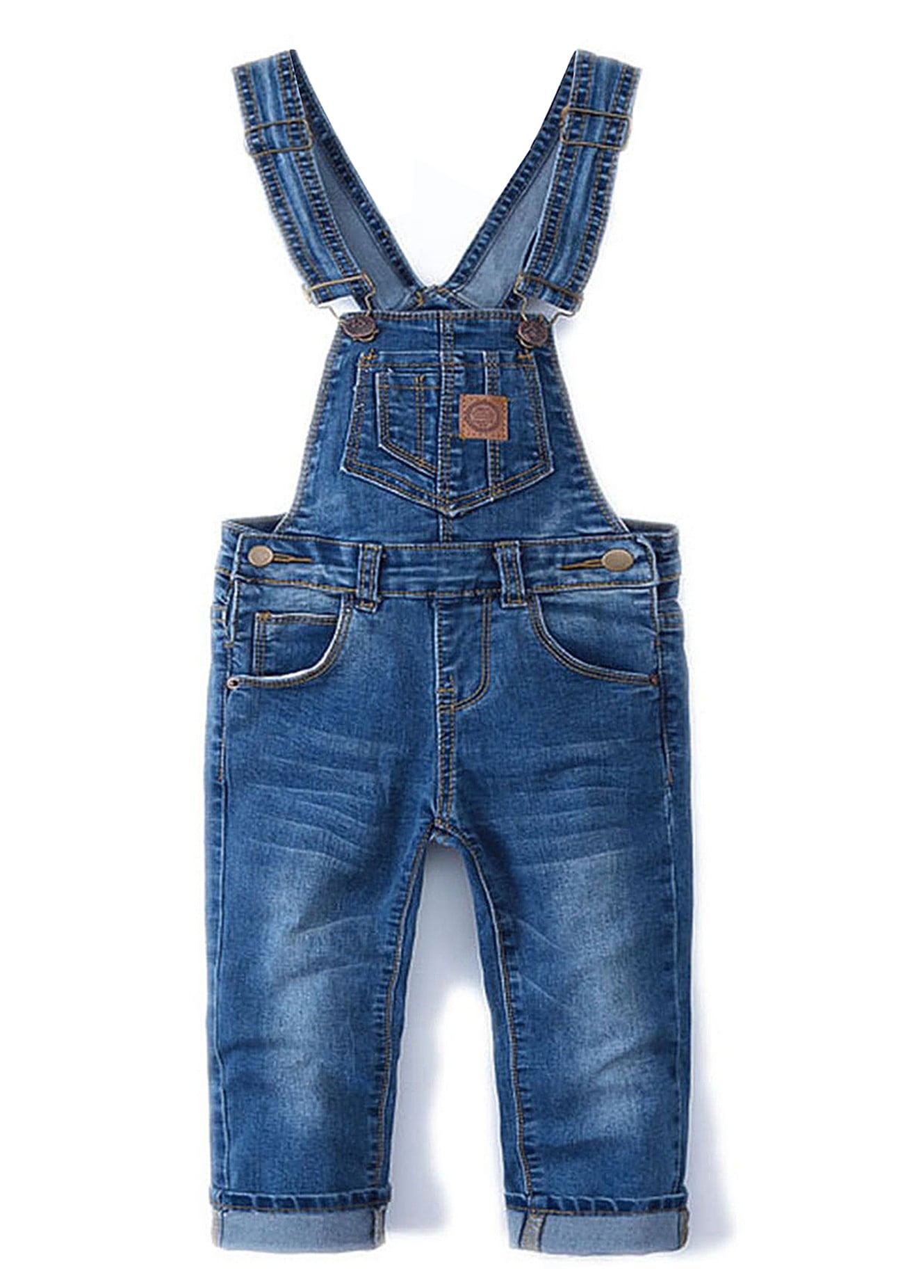 KIDSCOOL SPACE Little Girl Boy Ripped Denim Cute Slim Pants Jean