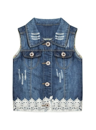 Girls jean vest new arrivals