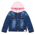 thumbnail image 1 of KIDSCOOL SPACE Little Girl Pink Detachable Hood Flower Embroidered Jean Jacket Female,5-6 Years, 1 of 7