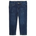 thumbnail image 1 of KIDSCOOL SPACE Little Girls Boys Jeans,Elastic Band Inside Ripped Straight Fit Stretchy Soft Denim Pants,5-6 Years, 1 of 6