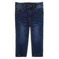 thumbnail image 1 of KIDSCOOL SPACE Little Girls Boys Jeans,Elastic Band Inside Ripped Straight Fit Stretchy Soft Denim Pants,Deep Blue,4-5 Years, 1 of 6