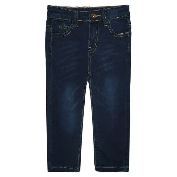 KIDSCOOL SPACE Little Girls Boys Jeans,Elastic Band Inside Straight Fit Stretchy Soft Denim Pants,4-5 Years