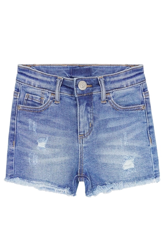 Little Girls Boys Jeans Shorts,Ripped Frayed Raw Hem Simple Design Cute Summer Denim Pants,Blue,5-6 Years