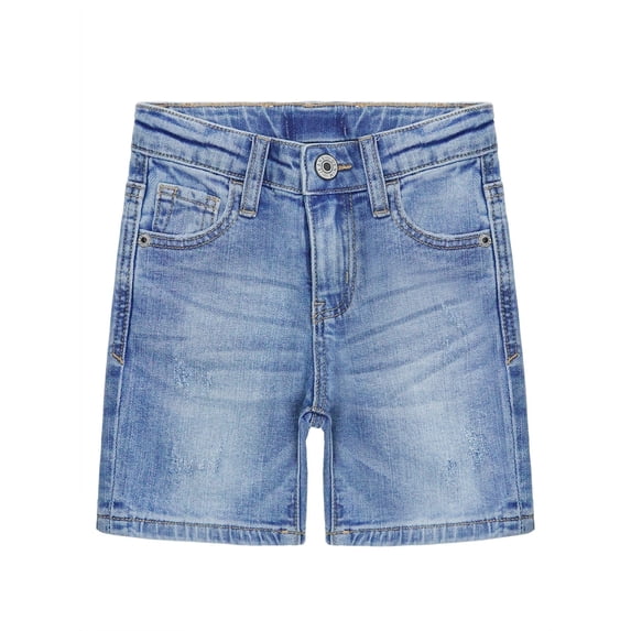 KIDSCOOL SPACE Little Girls Boys Jeans Shorts,Ripped Simple Design Cute Summer Denim Pants,Blue,4-5 Years