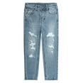 thumbnail image 1 of KIDSCOOL SPACE Little Girls Jeans,Elastic Band Inside Ripped Holes Denim Pants,5-6 Years, 1 of 5