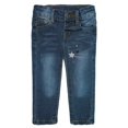 thumbnail image 1 of KIDSCOOL SPACE Little Girls Jeans,Ripped Color Stars Embroidered Strechy Denim Soft Slim Pants,Light Blue,4-5 Years, 1 of 5