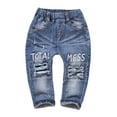 thumbnail image 1 of KIDSCOOL SPACE Toddler Ripped Casual Elastic Distressed Denim Jean 12 Months, 1 of 7