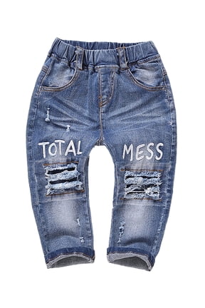 Toddler Ripped Casual Elastic Distressed Denim Jean 18 Months