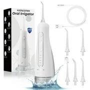 KIDSCOTER 300ML Water Flosser, 5 Modes 5 Tips,Detachable Tank, IPX7 Waterproof, White