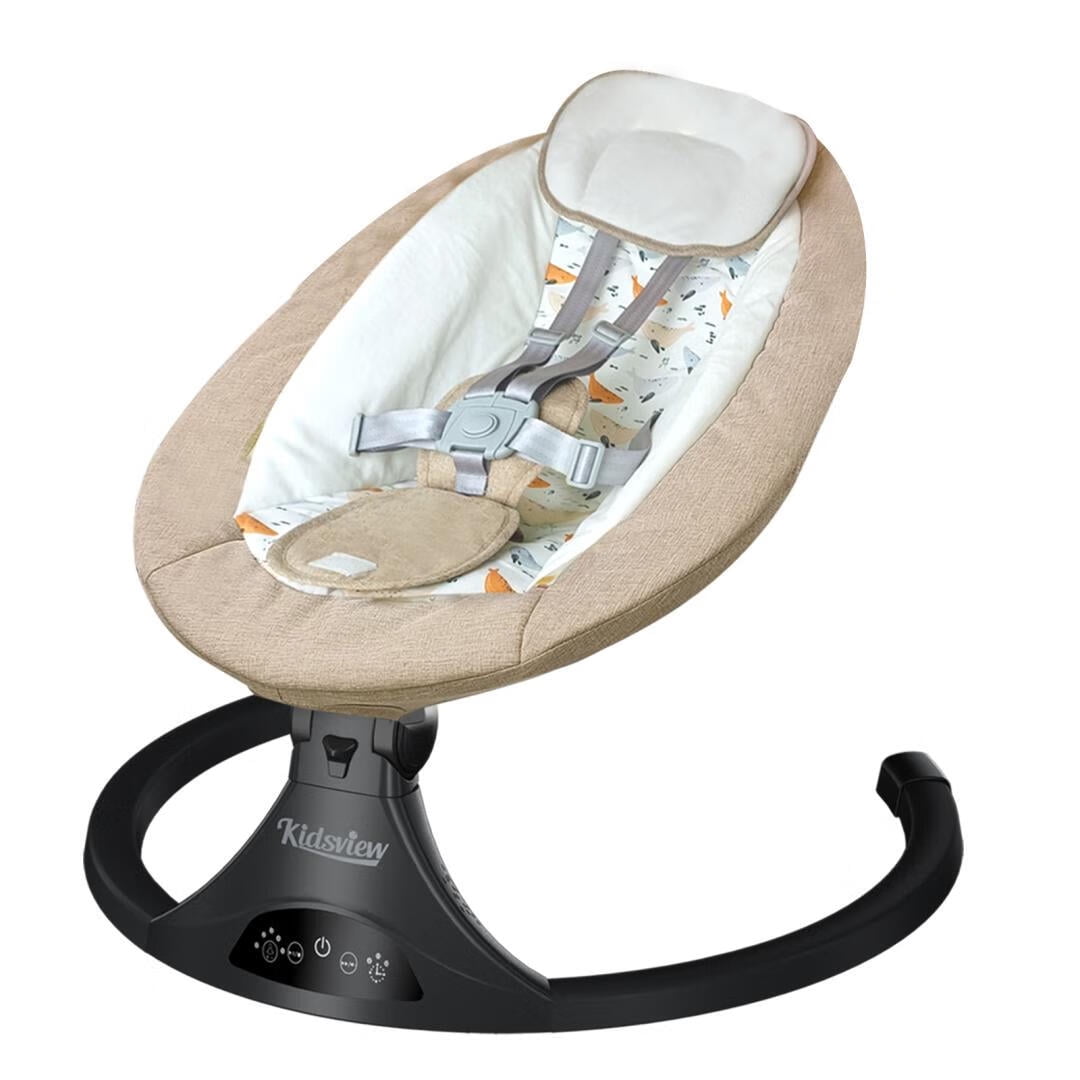 KIDSVIEW Baby Swing for Infants, Electric Baby Bouncer with 5 Speeds, Portable Baby Rocker for Indoor and Outdoor, Bluetooth Remote Control