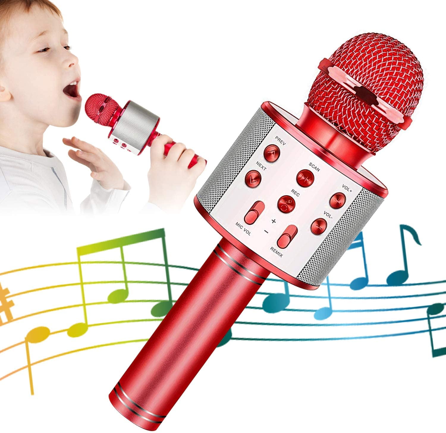 Adofi Upgraded Mini Karaoke Machine for Kids, Portable Bluetooth Speaker  with Wireless Microphone for Kids Toddler, Toys Gifts for Girls and Boys