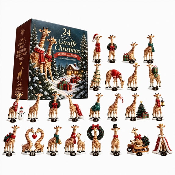 KIDoh Giraffe Advent Calendar, 2026 Christmas Countdown with 24 2D ...