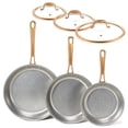 thumbnail image 1 of KITEXPERT Tri-Ply Stainless Steel Frying Pan Set with Lids, 8", 9.5" & 11" Stainless Steel Skillets, Induction Compatible Cookware, Dishwasher Safe, 1 of 9