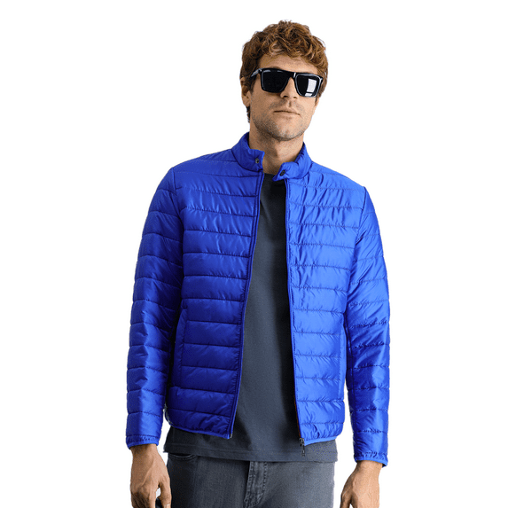 KIGILI Classic Men's Jackets, Regular Fit, Coats for Men, Classic Coat, Polyester, Windbraker, Long Sleeve, 48 to 66 | 62 - Blue