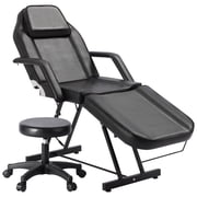 KIGOTY Adjustable Leather Massage Table, Black